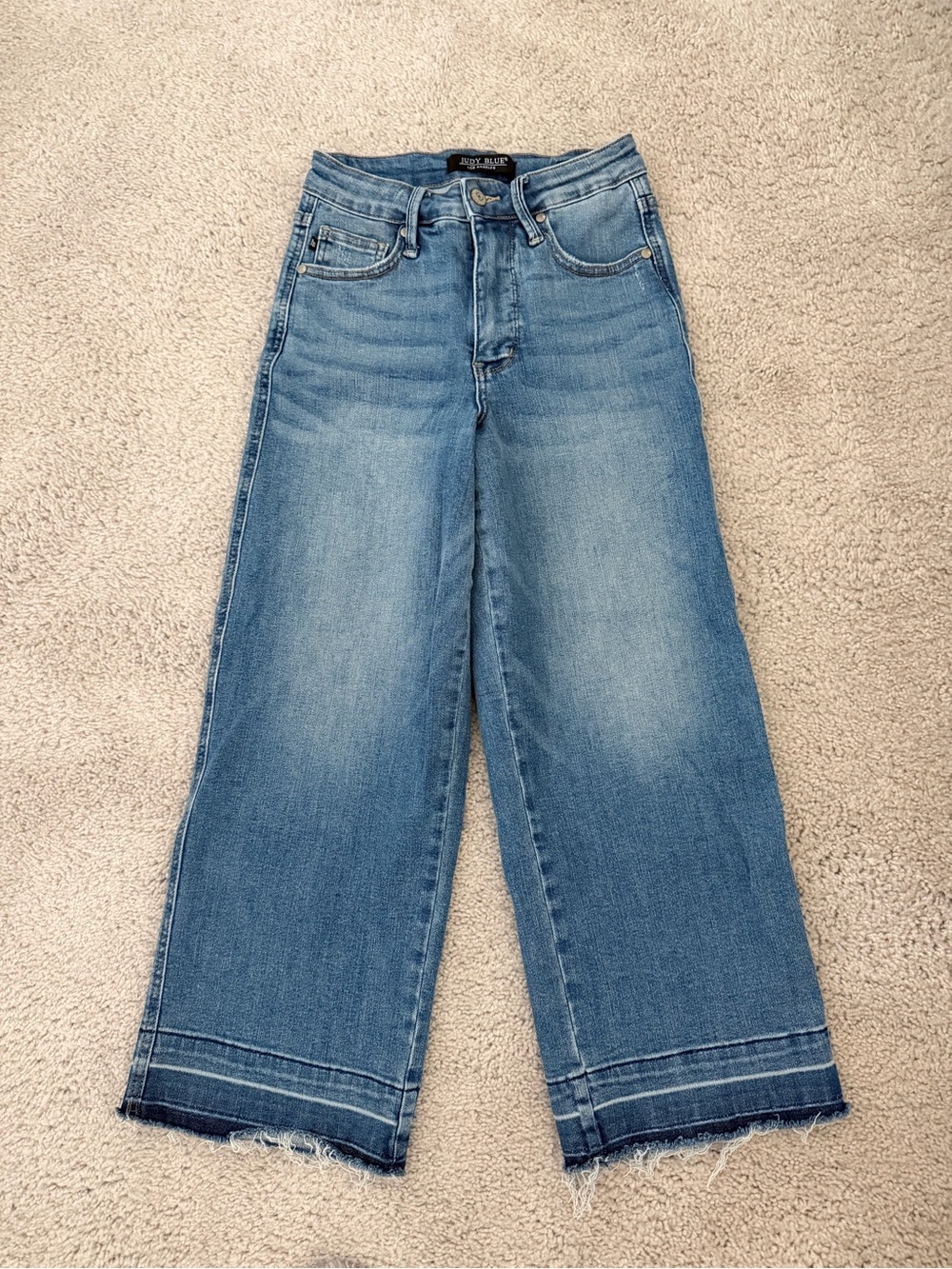 Judy Blue High Rise Wide Leg Cropped Jeans